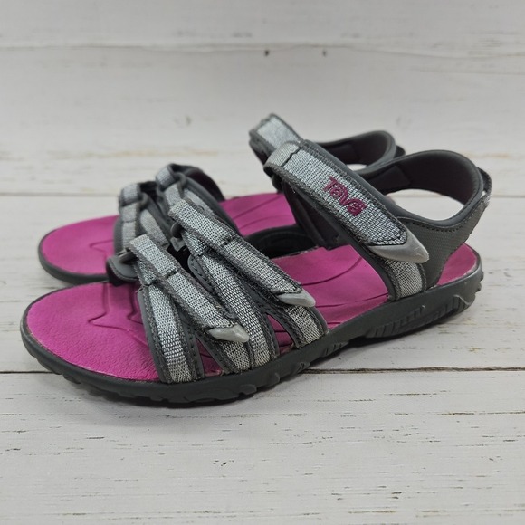 Teva‎ Tirra Girls 13 Gray Sparkle Summer Water Athletic Hiking Sandals 1019395C - Picture 1 of 10